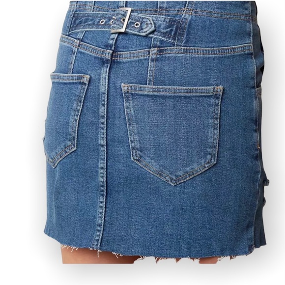 FREE PEOPLE Corsette Denim Distressed Mini Skirt - Picture 6 of 16